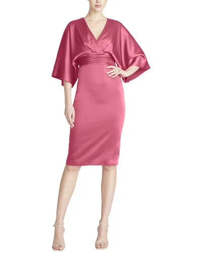 Theia Kimono Satin Cocktail Dress In Purple