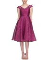 Theia Kit Bateau Neck Cocktail Dress In White
