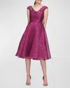 Theia Kit Bateau Neck Cocktail Dress In Quartz