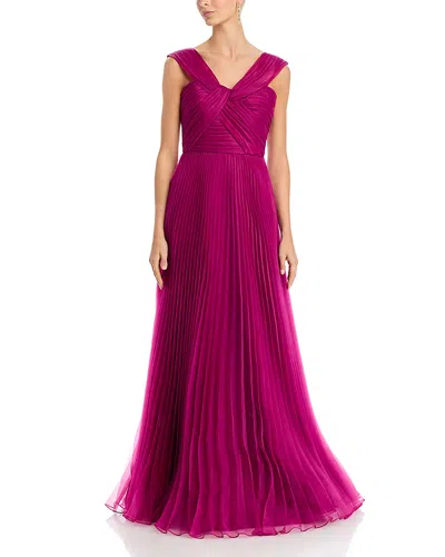 Theia Laurel Organza Gown In Purple