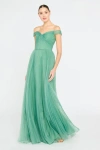 Theia Lisbeth Pleated Gown