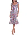 Theia Logen Cocktail Dress In Multi