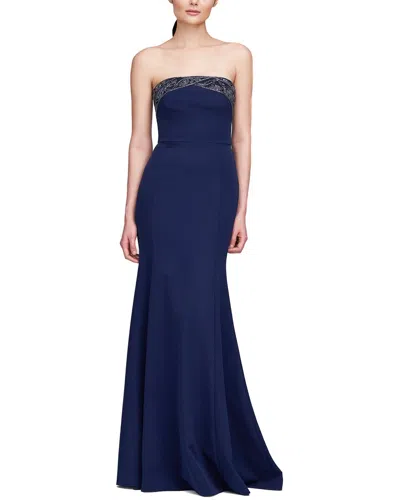 Theia Londyn Strapless Gown In Blue