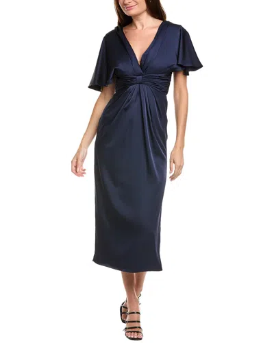 Theia Lucia Kimono Midi Dress In Blue