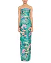Theia Lulu Floral-print Mikado Column Gown