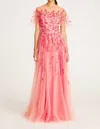 THEIA LYDIA BEADED GOWN IN SUGAR CORAL