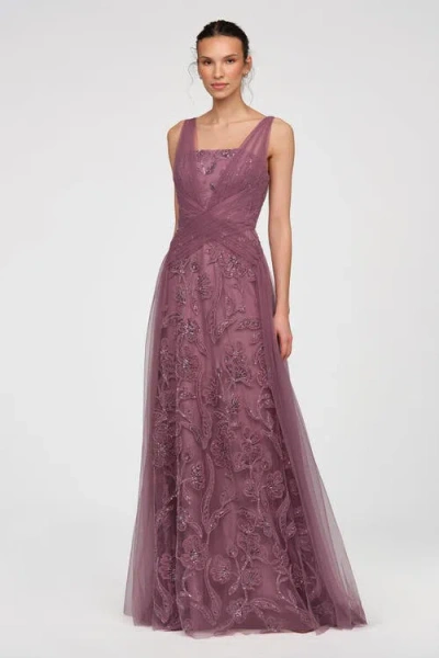 Theia Mathilda Beaded Gown In Purple