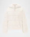 Theia Mink Faux Fur Hooded Jacket In White