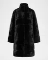 Shop Theia Mink Faux Fur Reversible Short Coat In Black