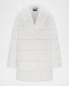 Theia Mink Faux Fur Stroller Coat In White