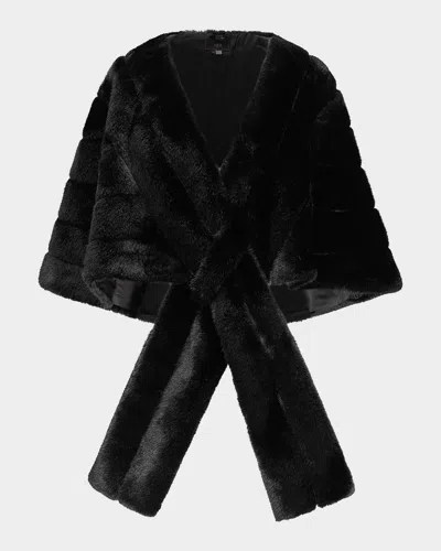 Theia Mink-like Faux Fur Stole In Black
