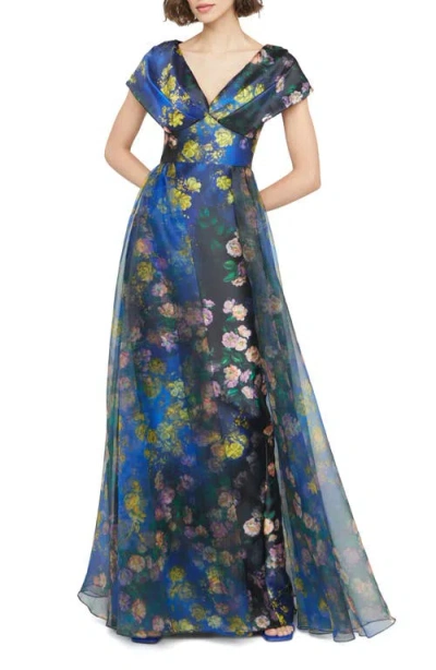 Theia Olyssia Fit And Flare Gown Iris Blossom/Navy