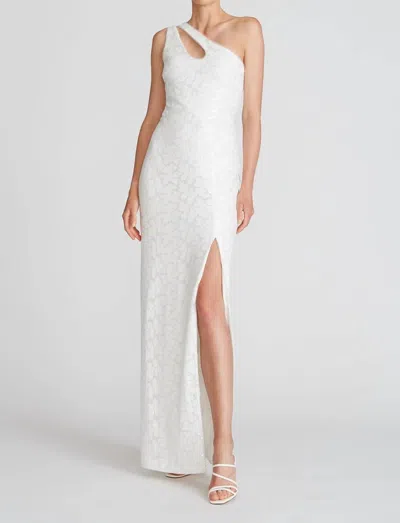 Theia Natalia One Shoulder Gown In Ivory In White