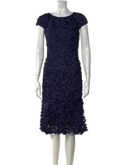Pre-owned Theia Nylon Knee-length Dress In Blue