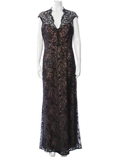 Pre-owned Theia Nylon Long Dress In Black