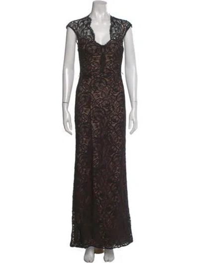 Pre-owned Theia Nylon Long Dress In Black