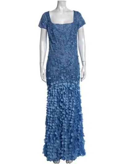Pre-owned Theia Nylon Long Dress In Blue