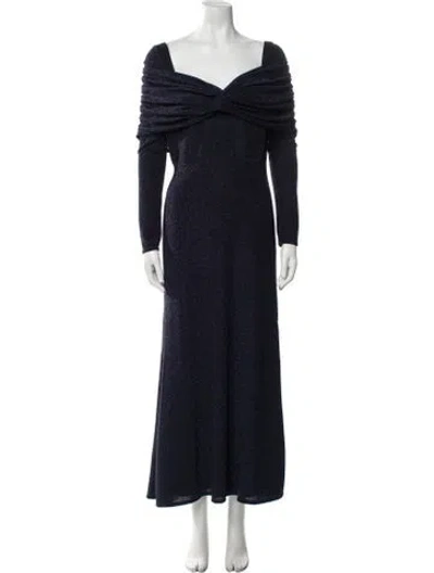 Pre-owned Theia Nylon Midi Length Dress In Blue