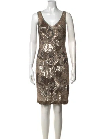 Pre-owned Theia Nylon Mini Dress In Multi
