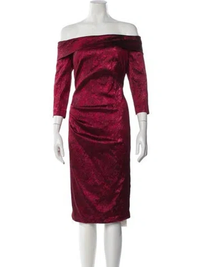 Pre-owned Theia Off-the-shoulder Mini Dress