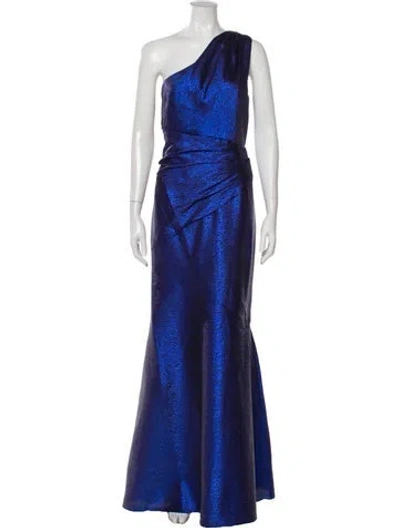 Pre-owned Theia One-shoulder Long Dress