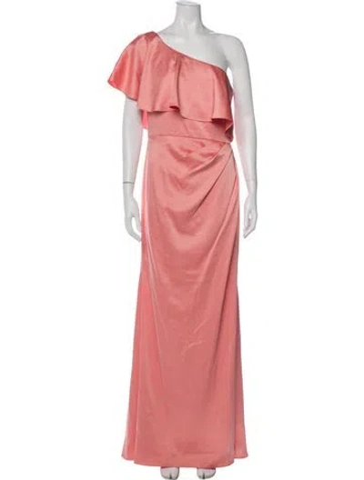 Pre-owned Theia One-shoulder Long Dress W/ Tags In Pink