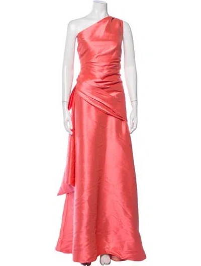 Pre-owned Theia One-shoulder Long Dress W/ Tags In Pink