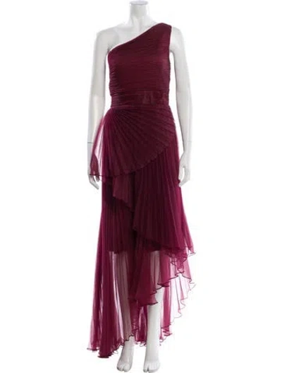 Pre-owned Theia One-shoulder Long Dress W/ Tags In Red