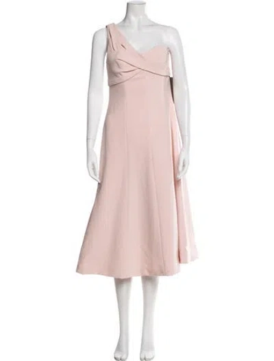 Pre-owned Theia One-shoulder Midi Length Dress W/ Tags In Neutral