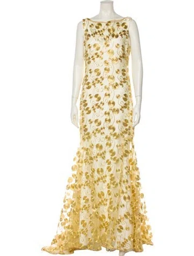 Pre-owned Theia Patterned Long Dress