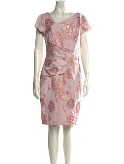 Pre-owned Theia Printed Knee-length Dress