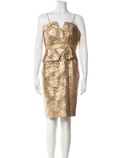 Pre-owned Theia Printed Knee-length Dress