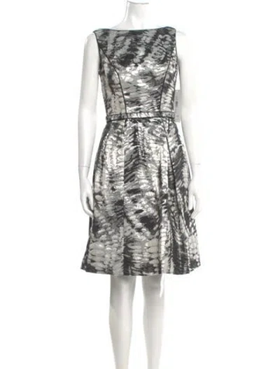 Pre-owned Theia Printed Knee-length Dress