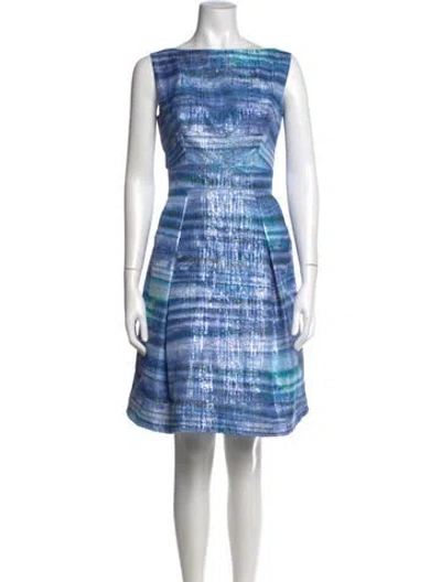 Pre-owned Theia Printed Knee-length Dress