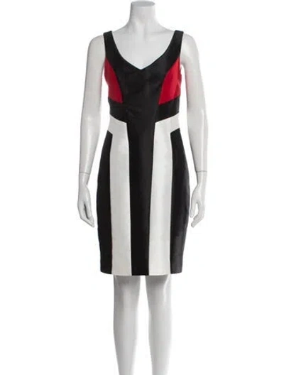 Pre-owned Theia Printed Mini Dress In Multi