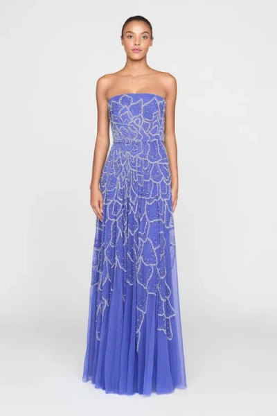 Theia Ramona Ombre Beaded Gown In Purple