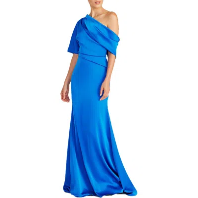 Theia Remi Womens Pleated Satin Evening Dress
