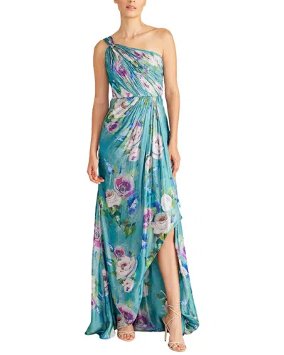 Theia Rhonda One Shoulder Gown In 8081-rose Sonnet