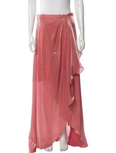 Pre-owned Theia Ruffle Embellishment Long Skirt W/ Tags In Pink
