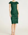 THEIA RUFFLE SLEEVE COCKTAIL DRESS IN PINE
