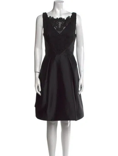 Pre-owned Theia Scoop Neck Mini Dress W/ Tags In Black