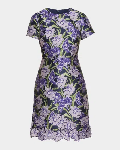 Theia Serenza Jacquard Mini Dress In Pattern