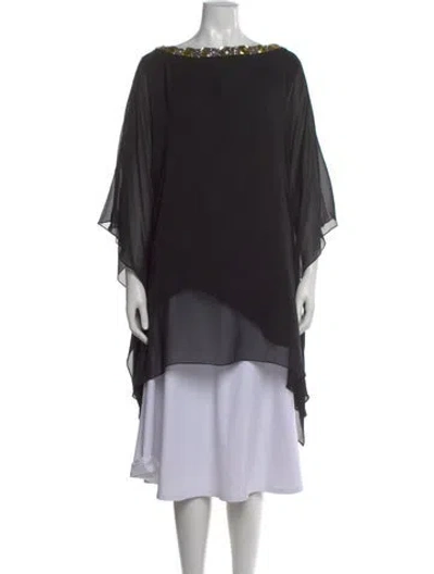 Pre-owned Theia Silk Knee-length Dress In Black