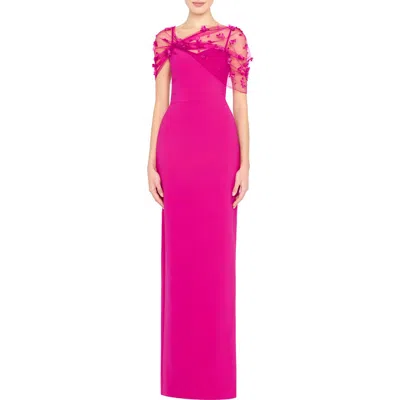 Theia Sophia Womens Beaded Polyester Evening Dress