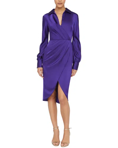 Theia Stephanie High-low Dress In Blue