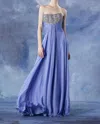 Theia Strapless Embellished Dress In Periwinkle