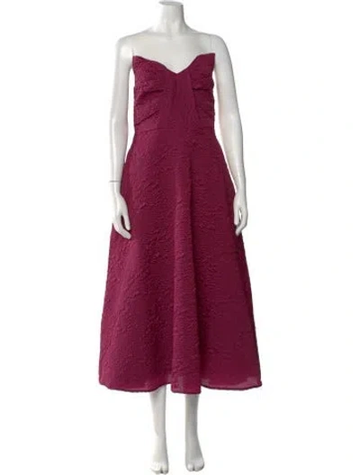 Pre-owned Theia Strapless Long Dress W/ Tags In Pink