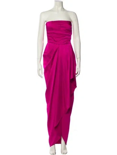 Pre-owned Theia Strapless Long Dress W/ Tags In Purple