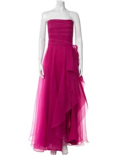 Pre-owned Theia Strapless Long Dress W/ Tags In Purple
