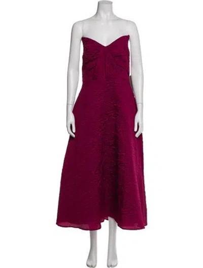 Pre-owned Theia Strapless Midi Length Dress W/ Tags In Pink